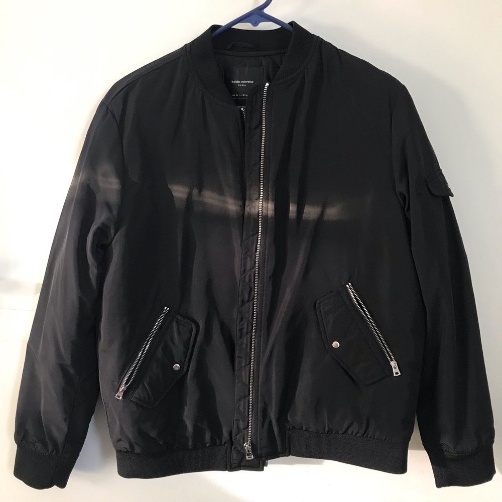Black zara bomber size m
